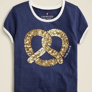 J.Crew Crewcuts Girls' shrunken glitter pretzel graphic T-shirt BNWT SO